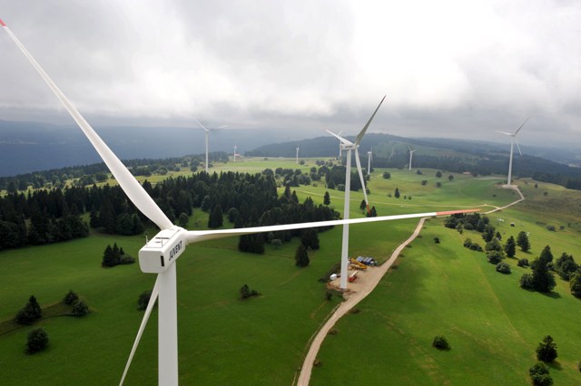 Près de 40 millions de kWh ont été produits par les éoliennes de Juvent du Mont-Crosin en 2011.