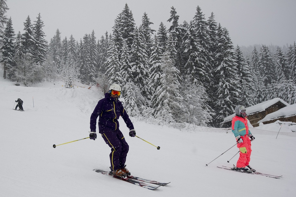 Les joies du ski sur les pistes valaisannes.