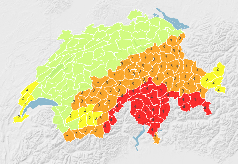 Plusieurs régions se trouvent en alerte orange et rouge.