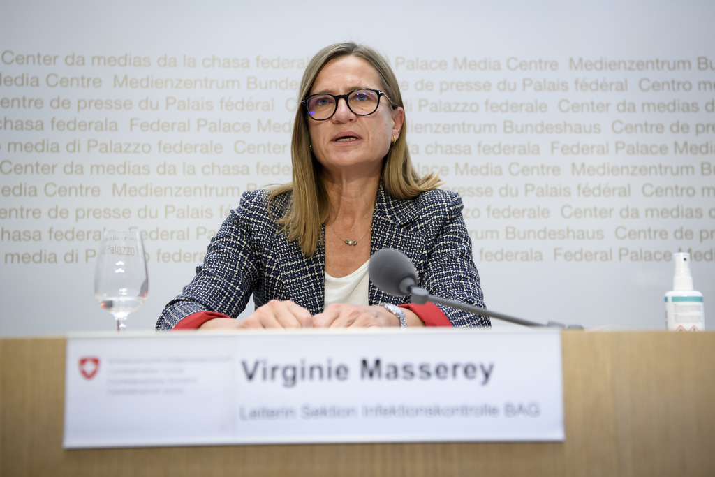 Virginie Masserey, cheffe de la section contrôle de l'infection de l'Office fédéral de la santé publique, s'est exprimée durant une conférence de presse vendredi.