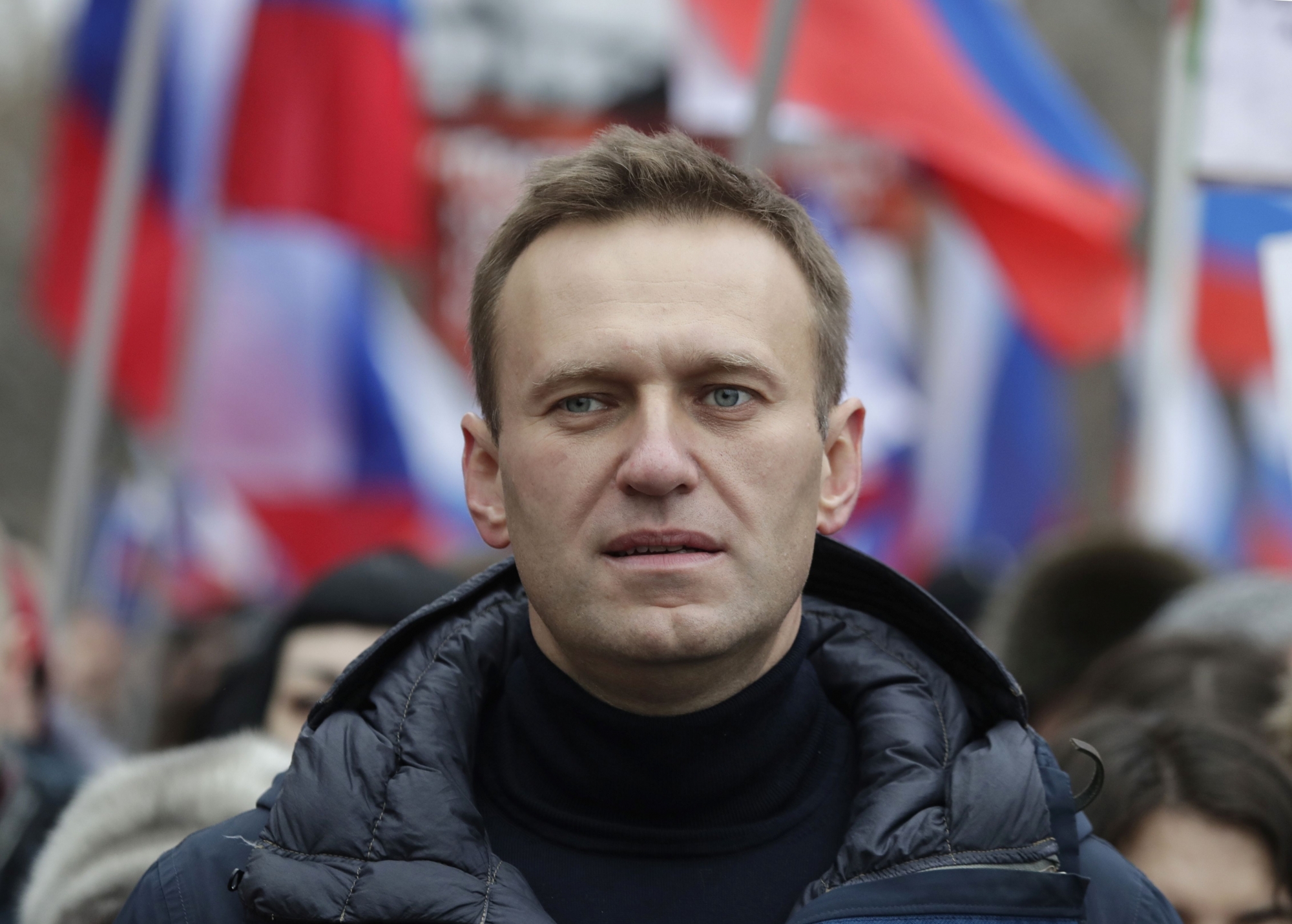 Le chef de l’opposition russe, Alexeï Navalny, participant à une marche en mémoire de Boris Nemtsov, opposant au régime russe assassiné en 2015, le 24 février 2019 à Moscou.