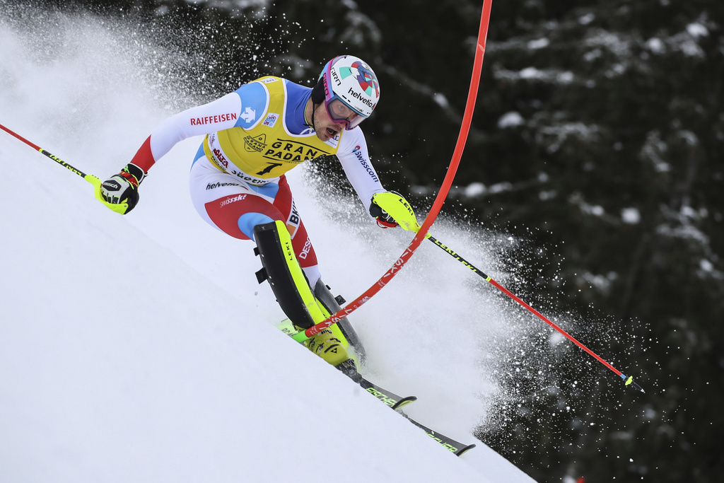 Daniel Yule a bien négocié la première manche du slalom d'Alta Badia.