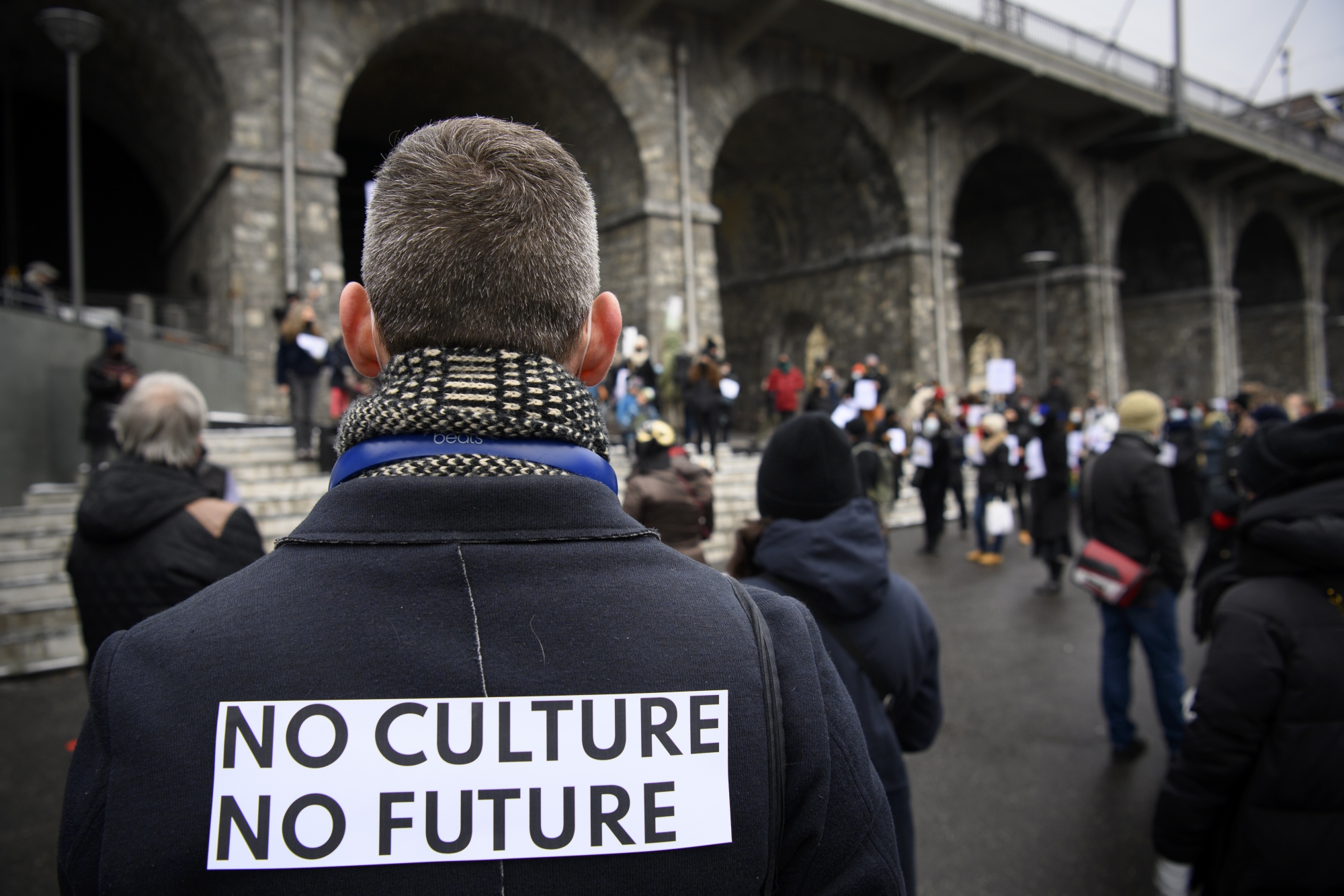 «No Culture No Future», le slogan des acteurs culturels romands lors des manifestations du 13 février.