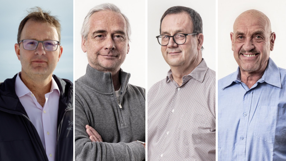 Ils sont quatre hommes pour deux sièges à la Municipalité de Bassins. De g.à dr: Marc Mazzariol, Michel Heitzmann, Hugues Rubattel et André Dunand