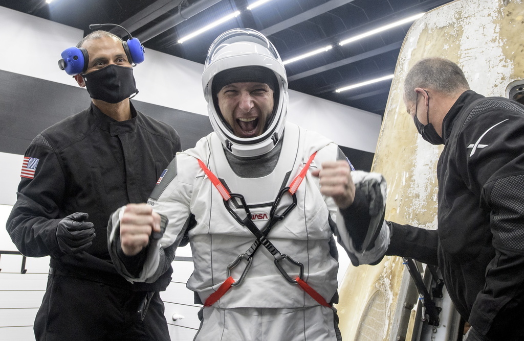 Les astronautes sont revenus à bord du même vaisseau qui les avait menés en orbite.