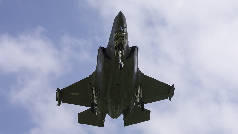 Un appareil F-35A photographié lors de tests effectués par l’armée, le 7juin 2019 à Payerne.
