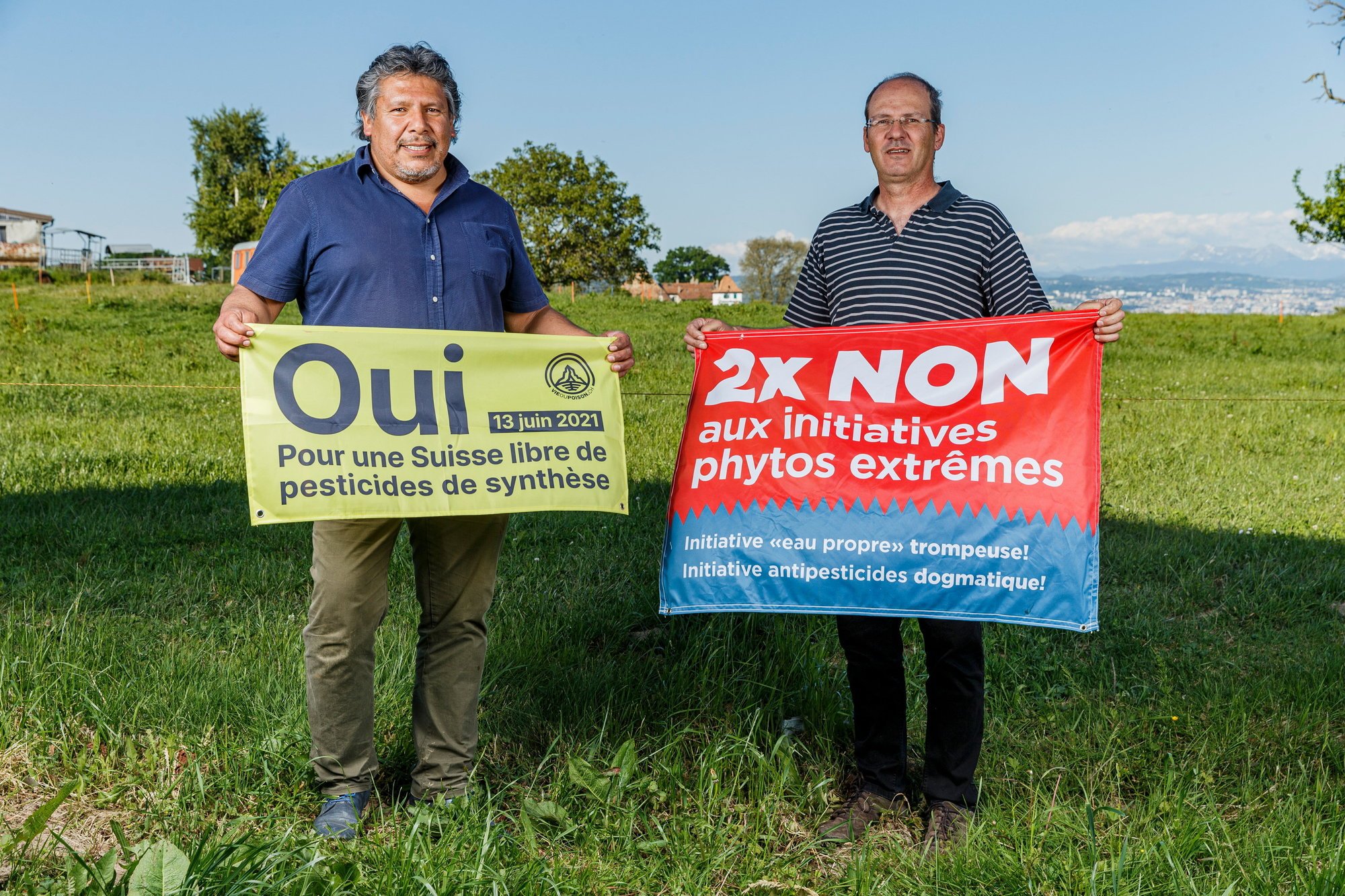 Hector Silva dira oui à une Suisse libre de pesticides de synthèse, Jean-Charles Miaz non.