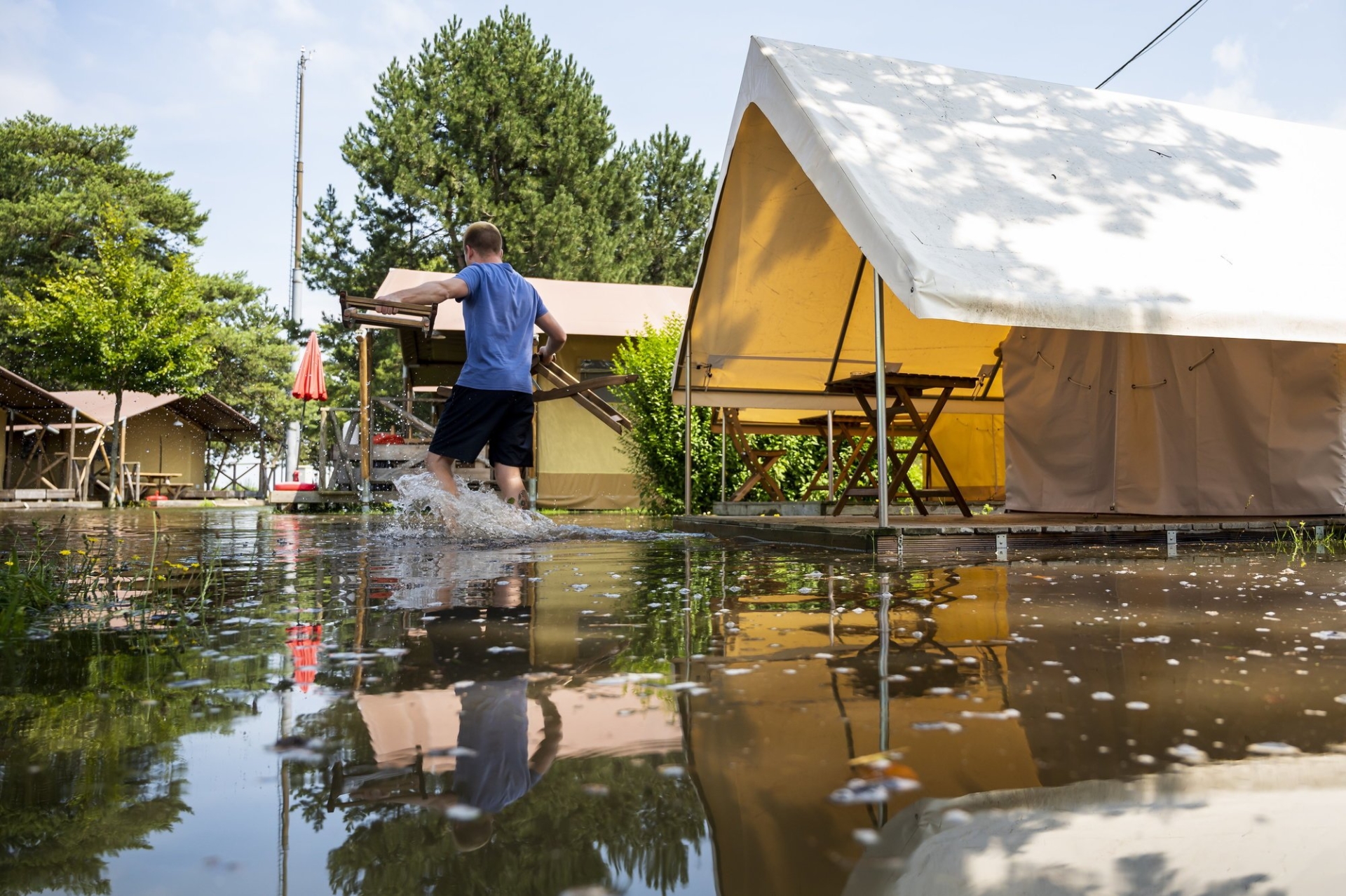 A Yverdon, le camping avait été inondé.