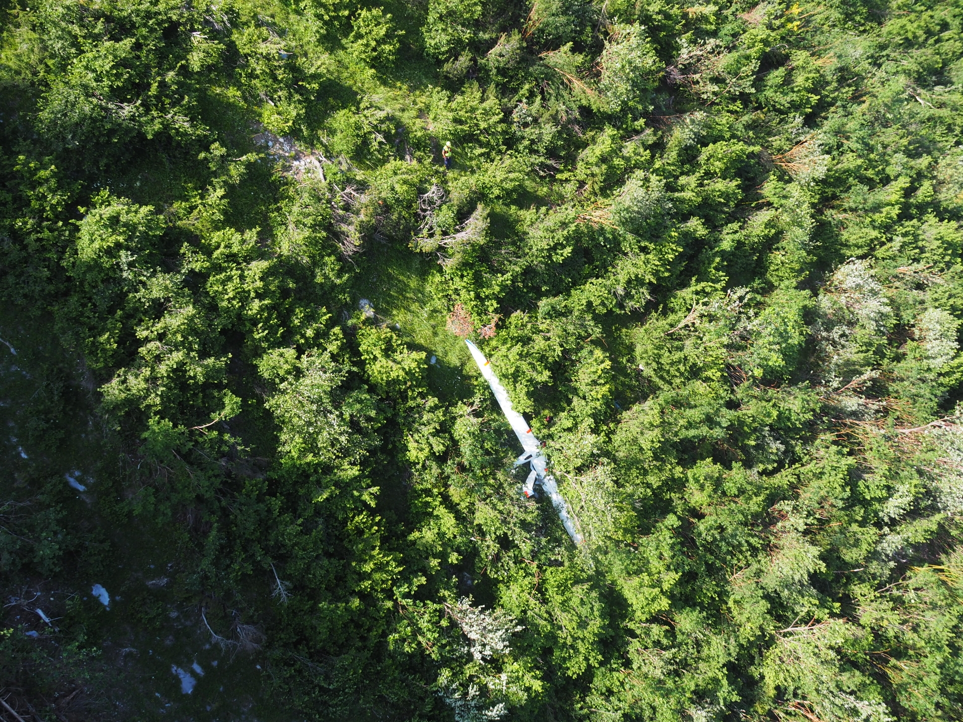 L'engin s'est écrasé dans le secteur de l'alpage de Flore, sur les hauts de Conthey.