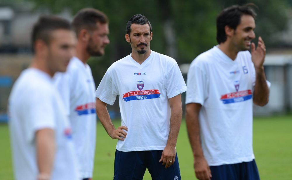 Gianluca Zambrotta (au centre) à l'entraînement avec Chiasso.