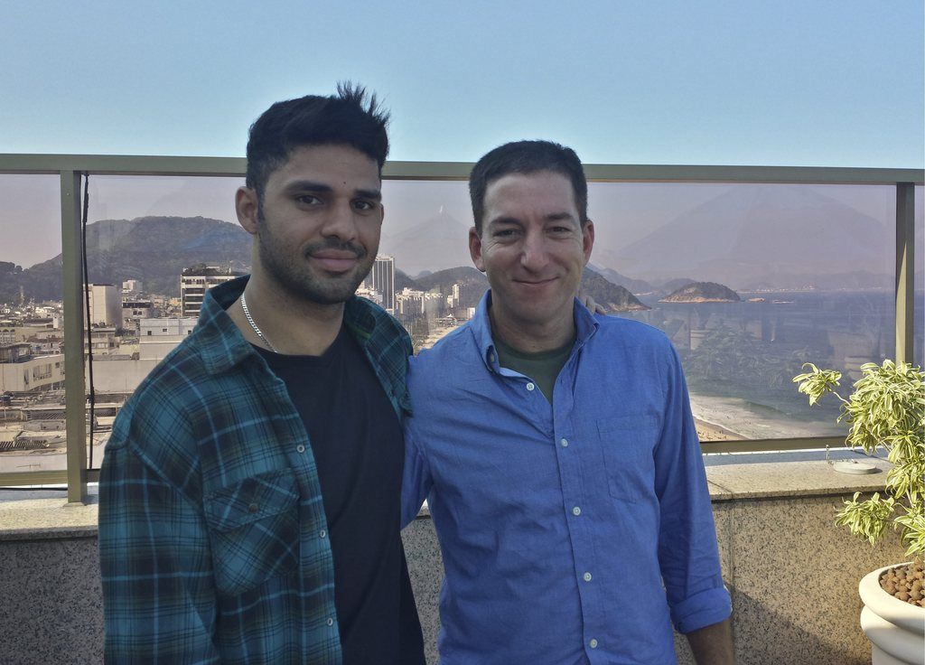 David Miranda (g) et son partenaire le journaliste Glenn Greenwald. 