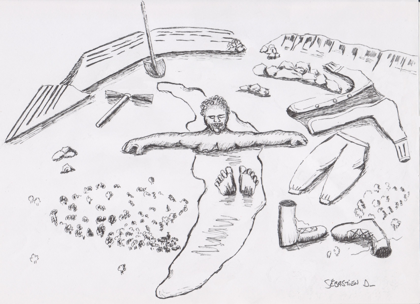 Illustration des activités de Gargantua dans le bassin lémanique
