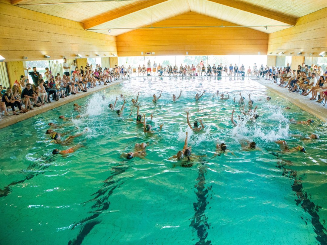 La piscine de Bassins, ici en 2017 lors du gala de Morges-Natation.