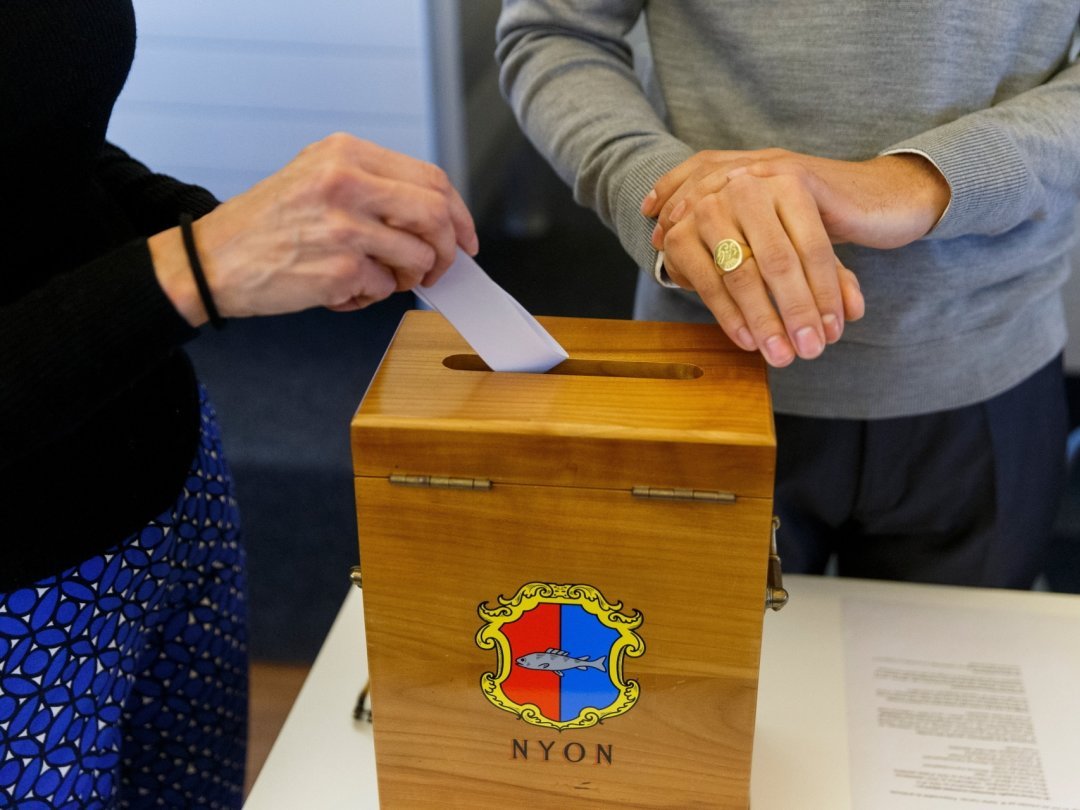 L'ordre des listes des partis est tiré au sort. Ici à Nyon en janvier 2022.