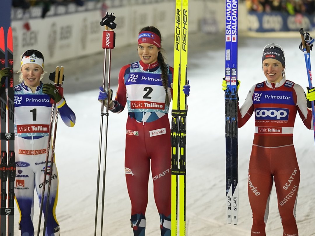 Nadine Fähndrich (à droite) a pris la 3e place du sprint de Tallinn.