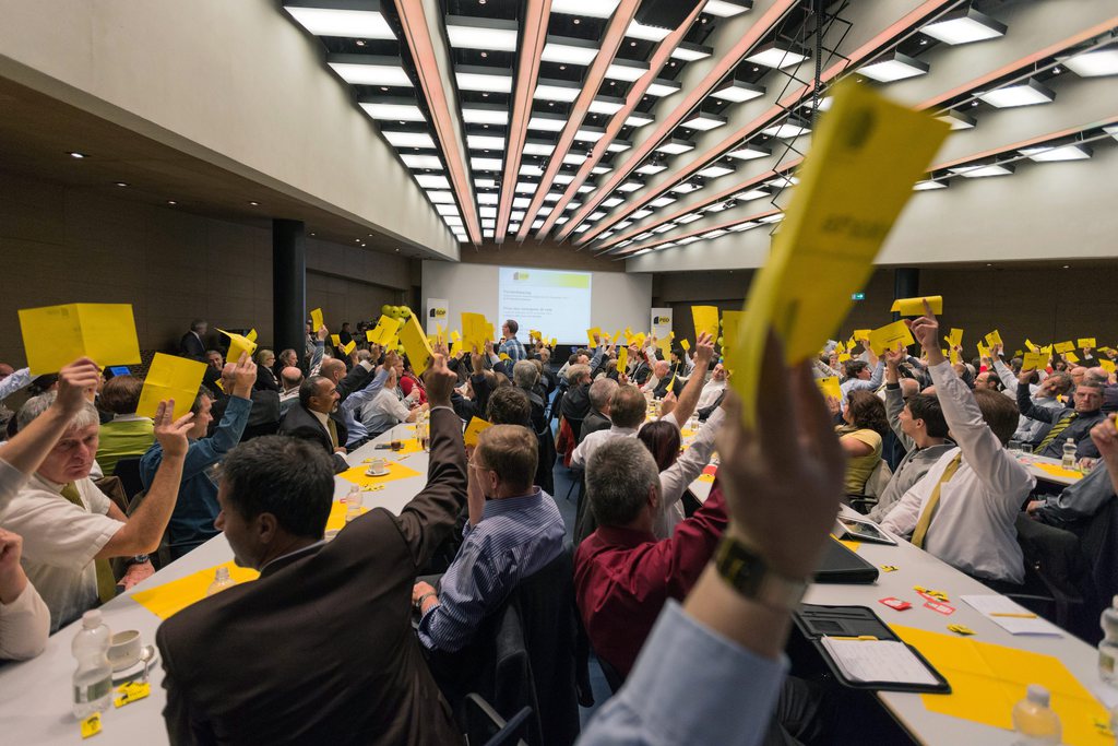 Les délégués se sont exprimés contre le texte de l'UDC par 202 voix contre 16.
