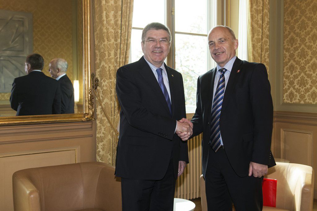 Ueli Maurer et Thomas Bach se sont rencontrés vendredi matin à Berne.