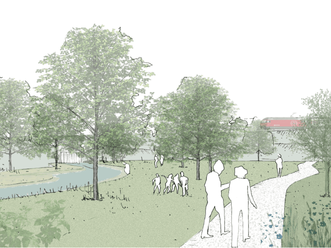 Le projet prévoit de recréer un parc public.