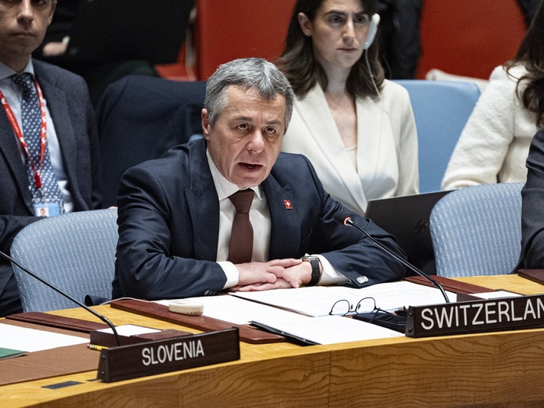 Mardi devant le Conseil de sécurité de l'ONU, Ignazio Cassis a réitéré le besoin de deux Etats dans le conflit au Proche-Orient.