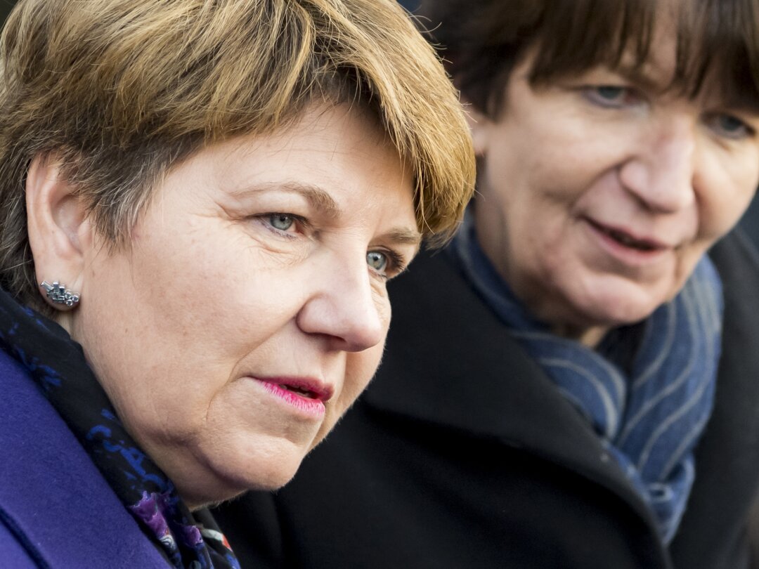 Viola Amherd et Brigitte Hauser-Süess, en 2018, à Sion, après son élection au Conseil Fédéral.