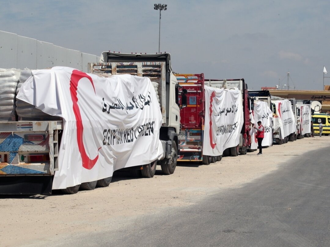 Depuis le début du mois d'avril, en moyenne 181 camions d'aide sont entrés chaque jour dans Gaza, selon l'Unrwa (archives).