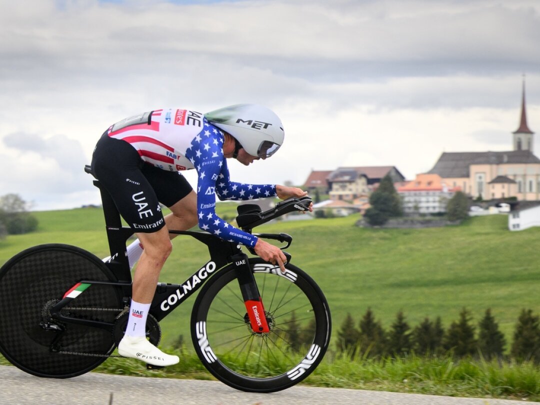 Brandon McNulty en action ce vendredi lors de la 3e étape du Tour de Romandie.
