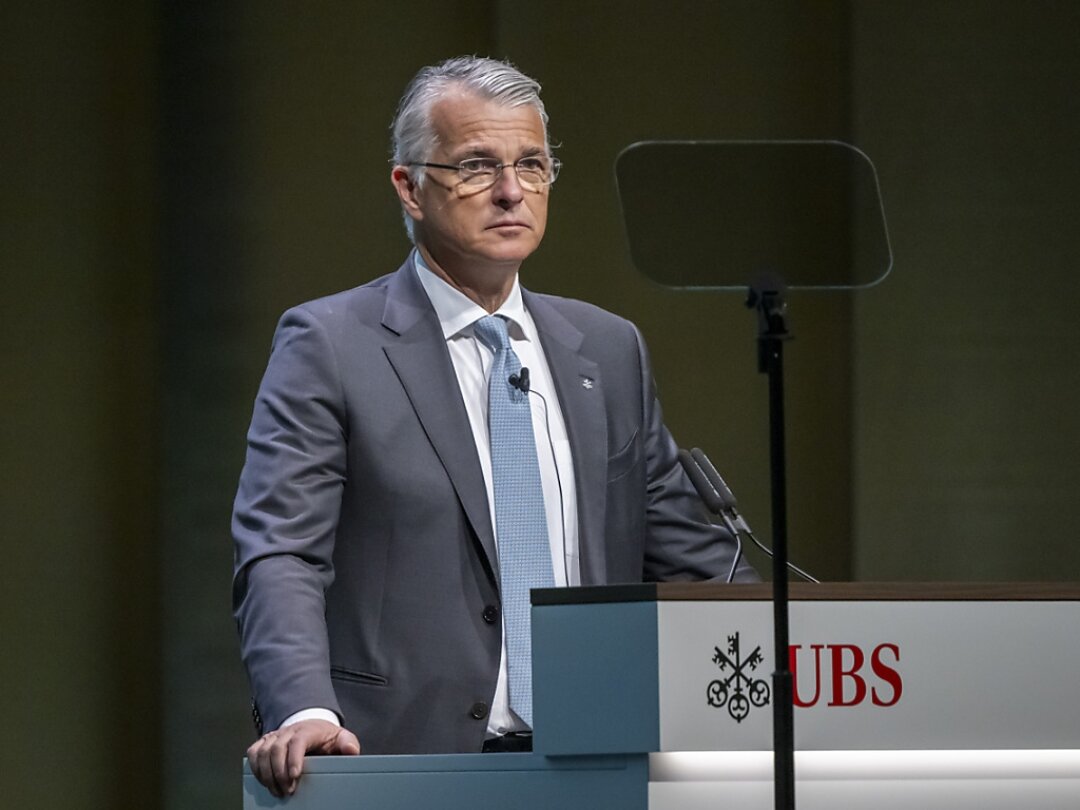 Sergio Ermotti, directeur général d'UBS, devant l'assemblée générale du groupe à Bâle ce mercredi. (archive)