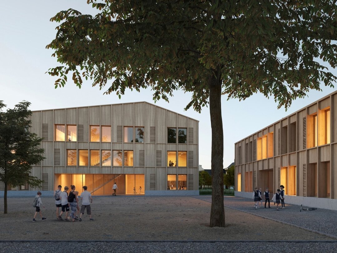 Le complexe scolaire d'Echandens sera constitué de trois bâtiments, dont un regroupant les dix classes du site.