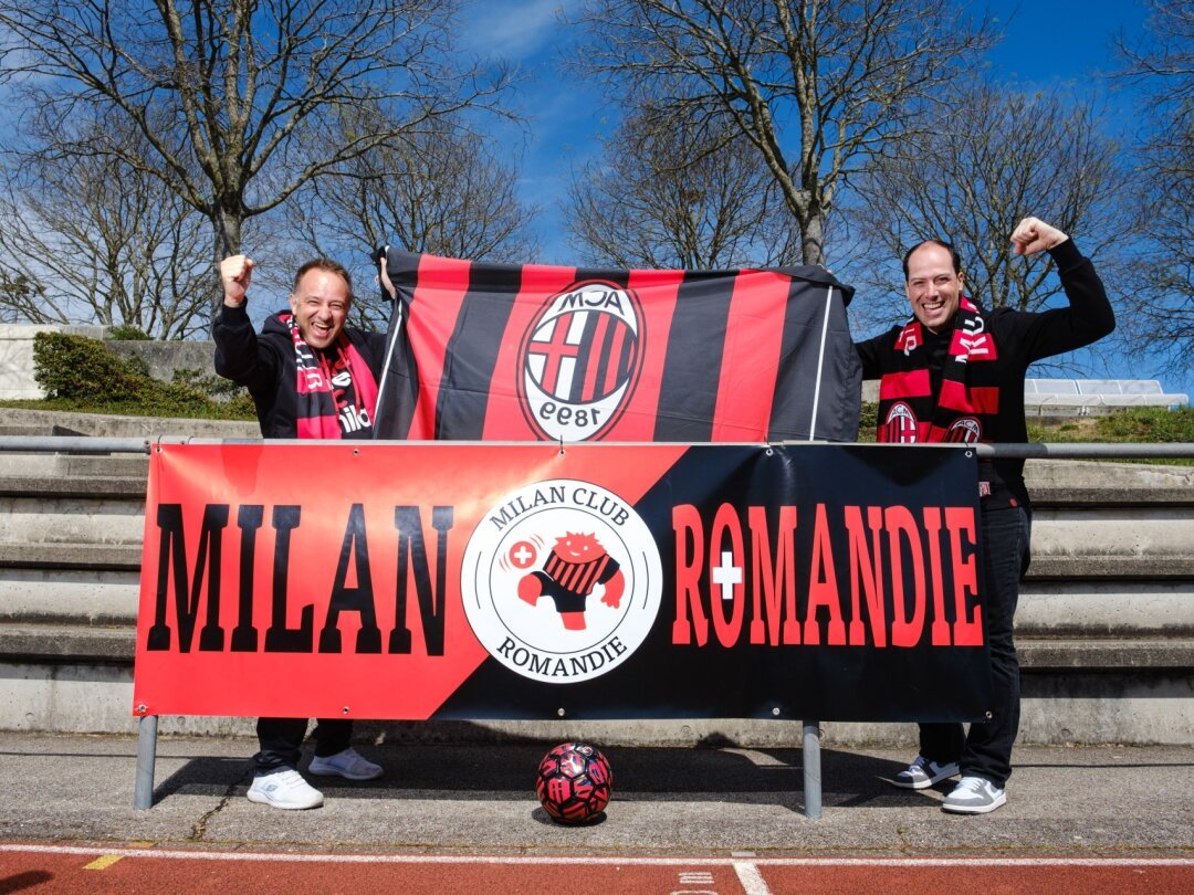 Yann Fargnoli (à gauche) et Dominique Amato (à droite) sont des fidèles supporters du Milan AC.