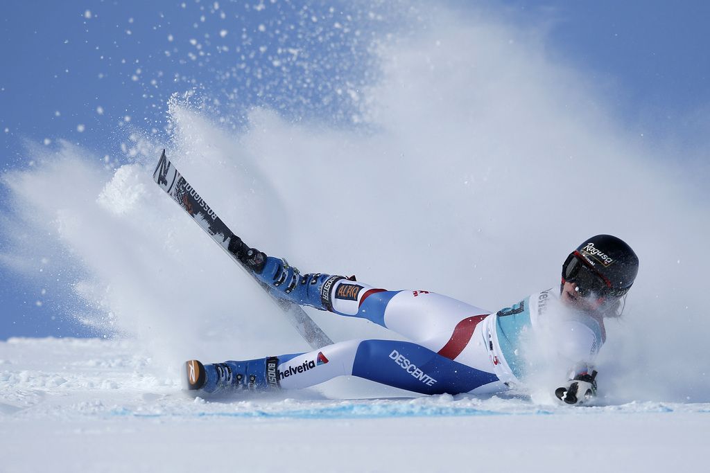 Lara Gut est sortie de piste dans la premier manche du slalom géant.