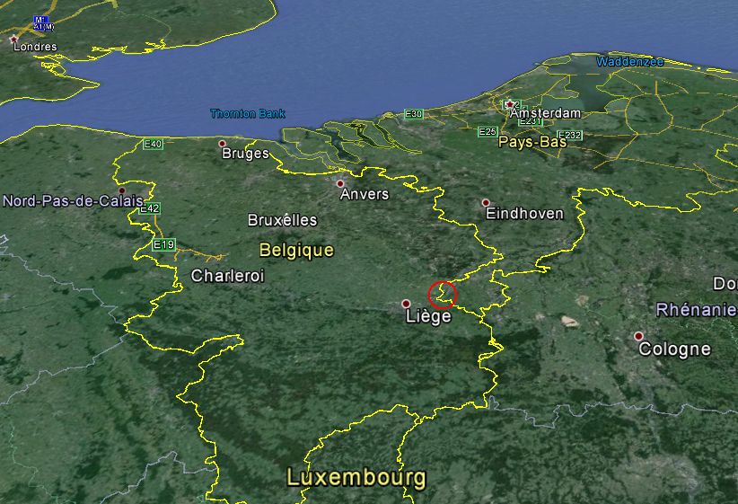La Belgique va perdre quelques hectares à l'est (zone en rouge), au profit de la Hollande. 