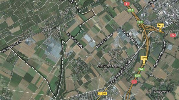 Route de Lully, vers Bernex.