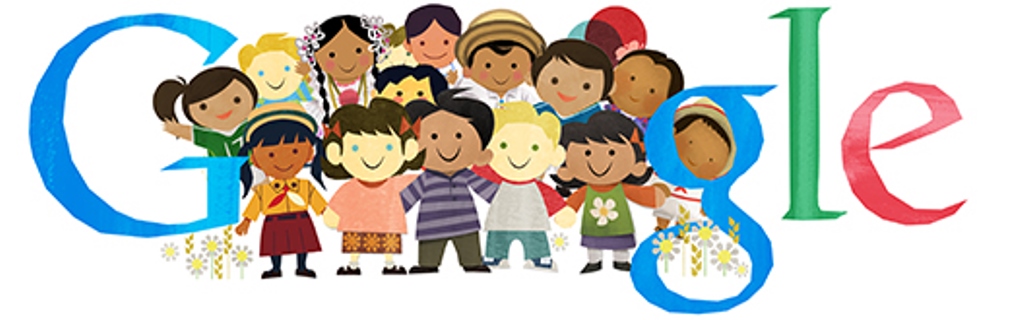 La page d'accueil de Google, envahie par les enfants ce mercredi. 