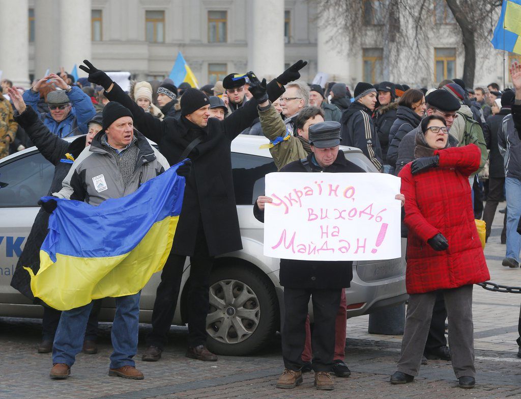 A Kiev, les manifestants ont été molestés par les forces de l'ordre. 