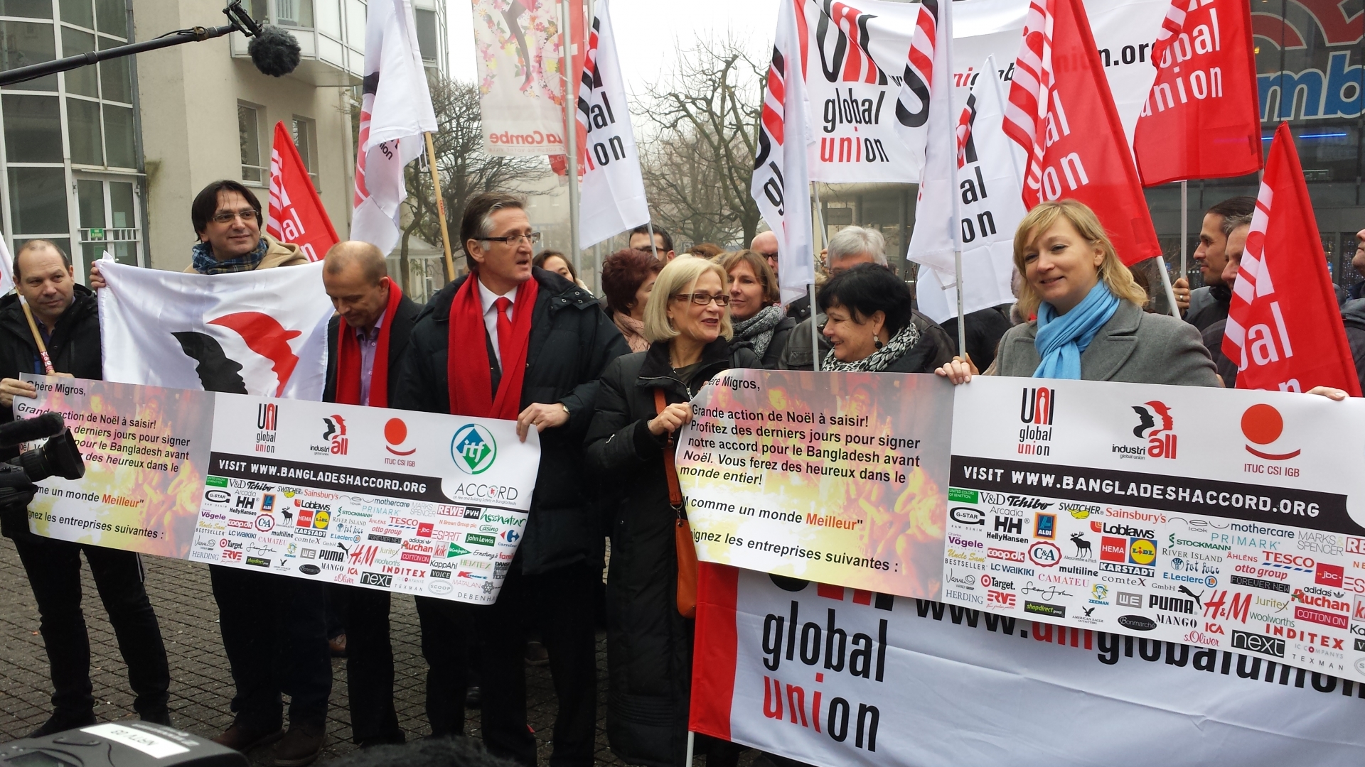 Uni Global Union et Unia ce lundi à Nyon.