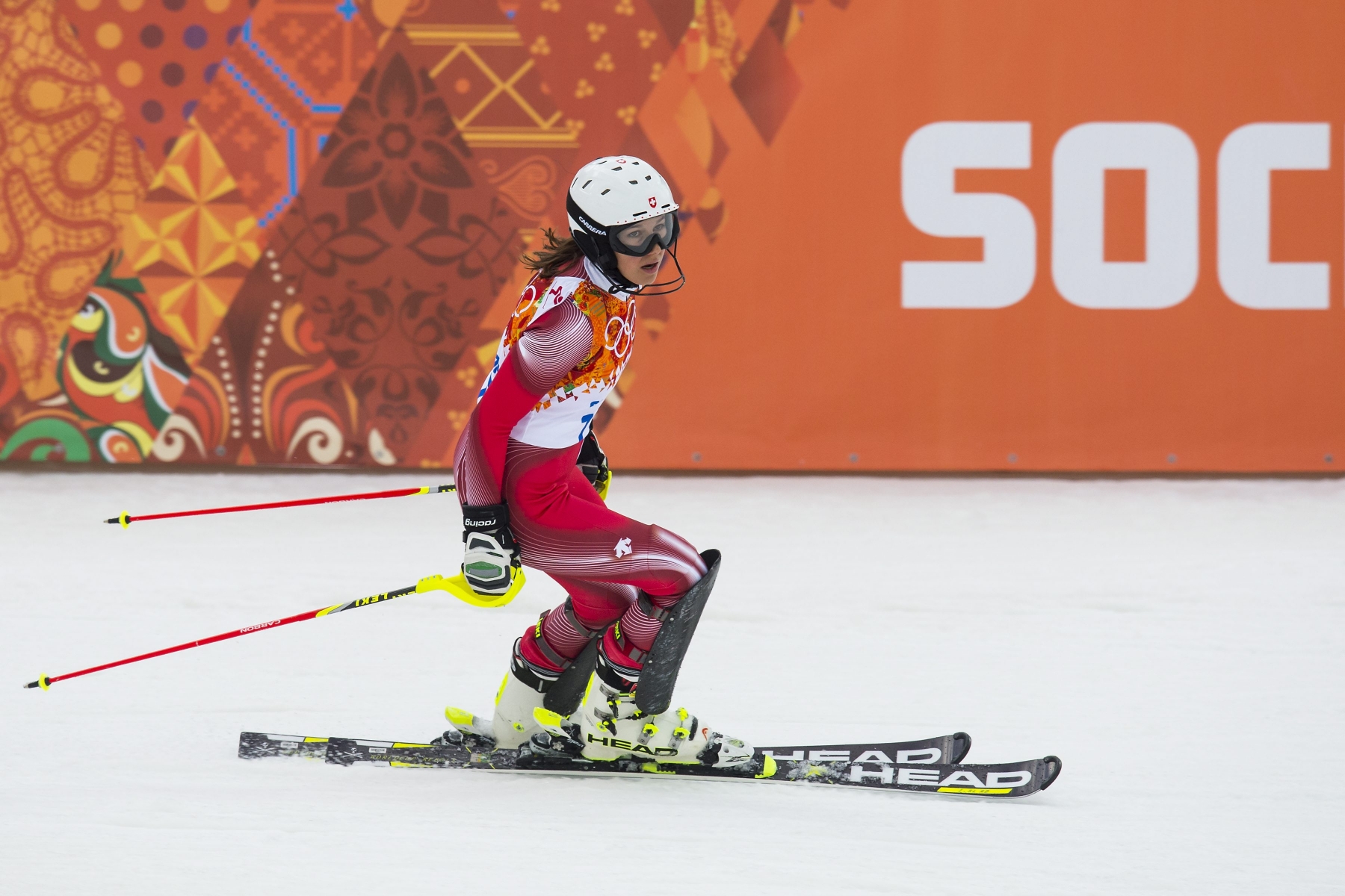 Wendy Holdener, ici lors des JO de Sotchi, défendait les couleurs de la Suisse à Innsbruck.