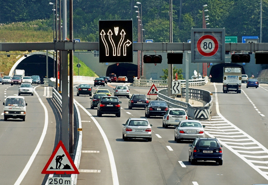 La sortie du tunnel de Baregg, non loin de Baden (AG).