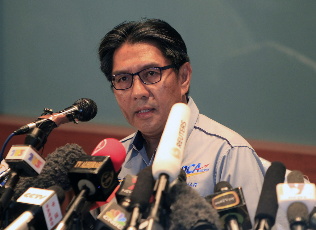 Le patron de l'aviation civile malaisienne Azharuddin Abdul Rahman s'est exprimé dimanche devant la presse.