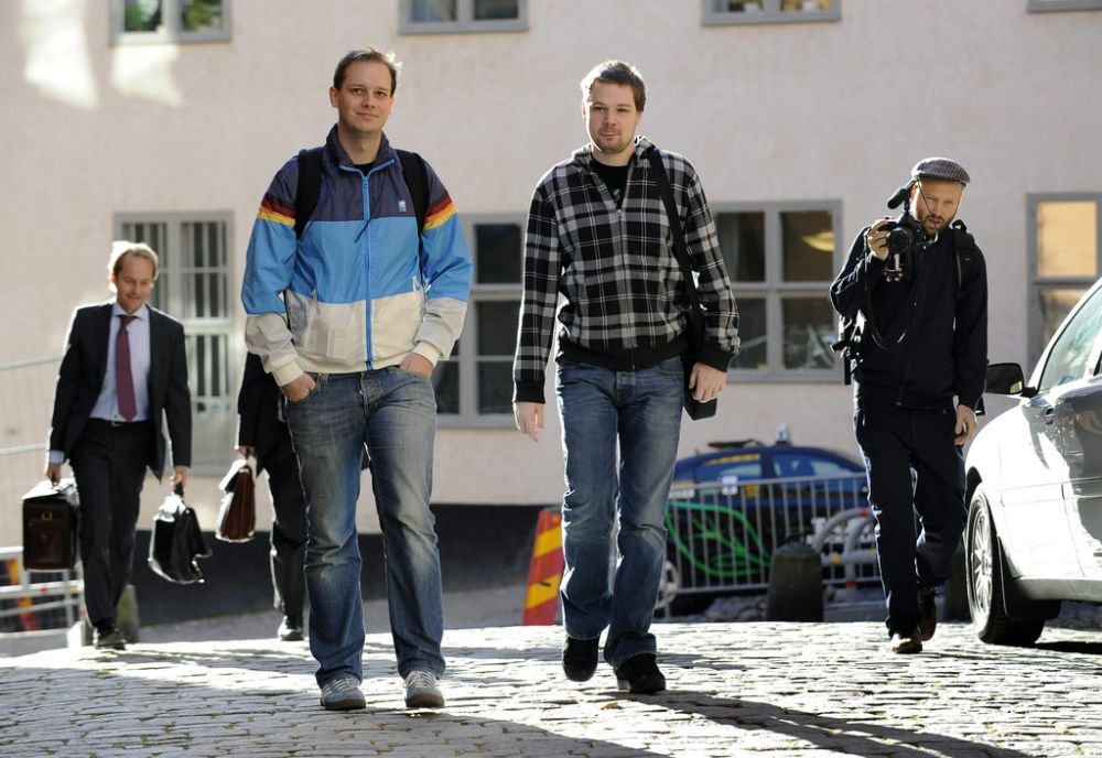 Peter Sunde (à gauche) et Fredrik Neij, deux des quatre fondateurs du site condamnés par le justice.