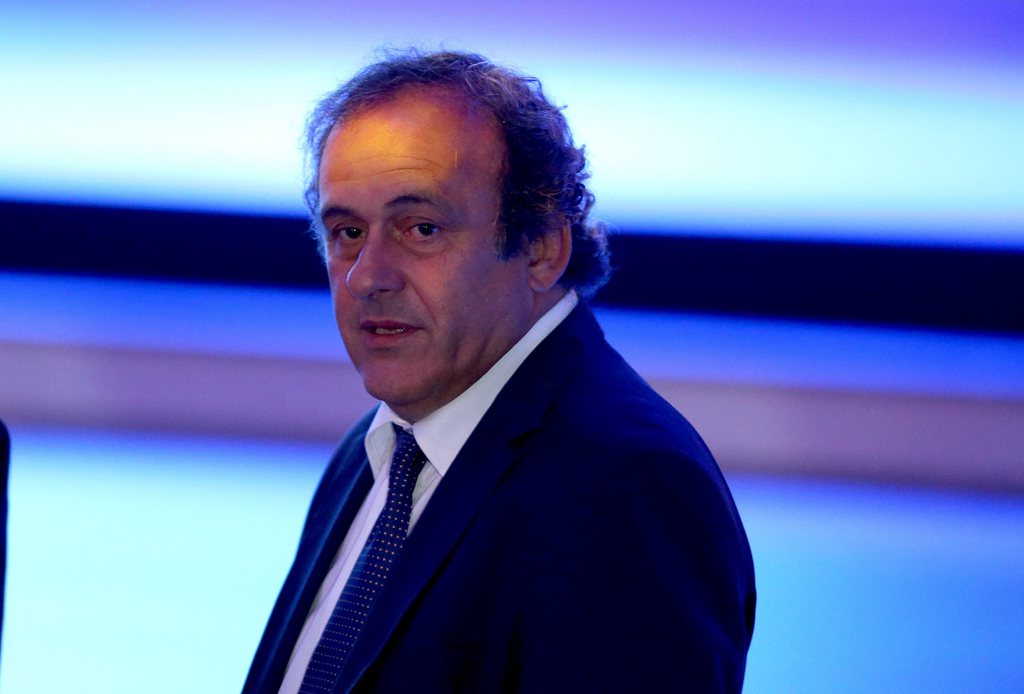 epa04248627 President of UEFA, French Michel Platini, arrives to the inaugural ceremony of the  64th  Congress of the FIFA in Sao Paulo, Brazil, 10 June 2014.  EPA/SEBASTIAO MOREIRA