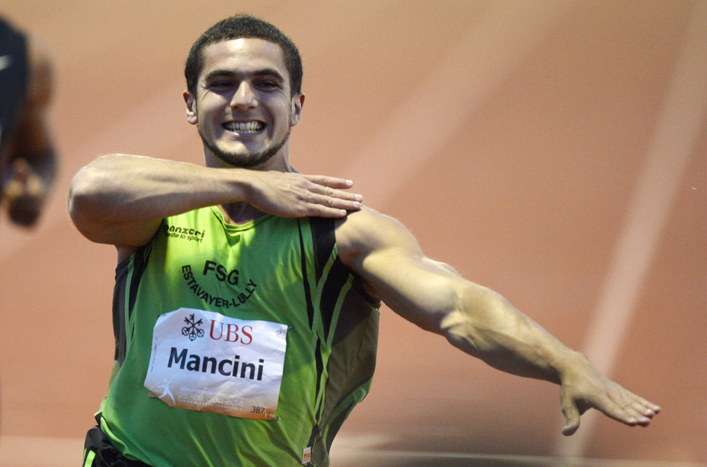 Pascal Mancini remporte le 100 m des championnats suisses le 25 juillet dernier et il fait cette "quenelle" à l'issue de sa course.