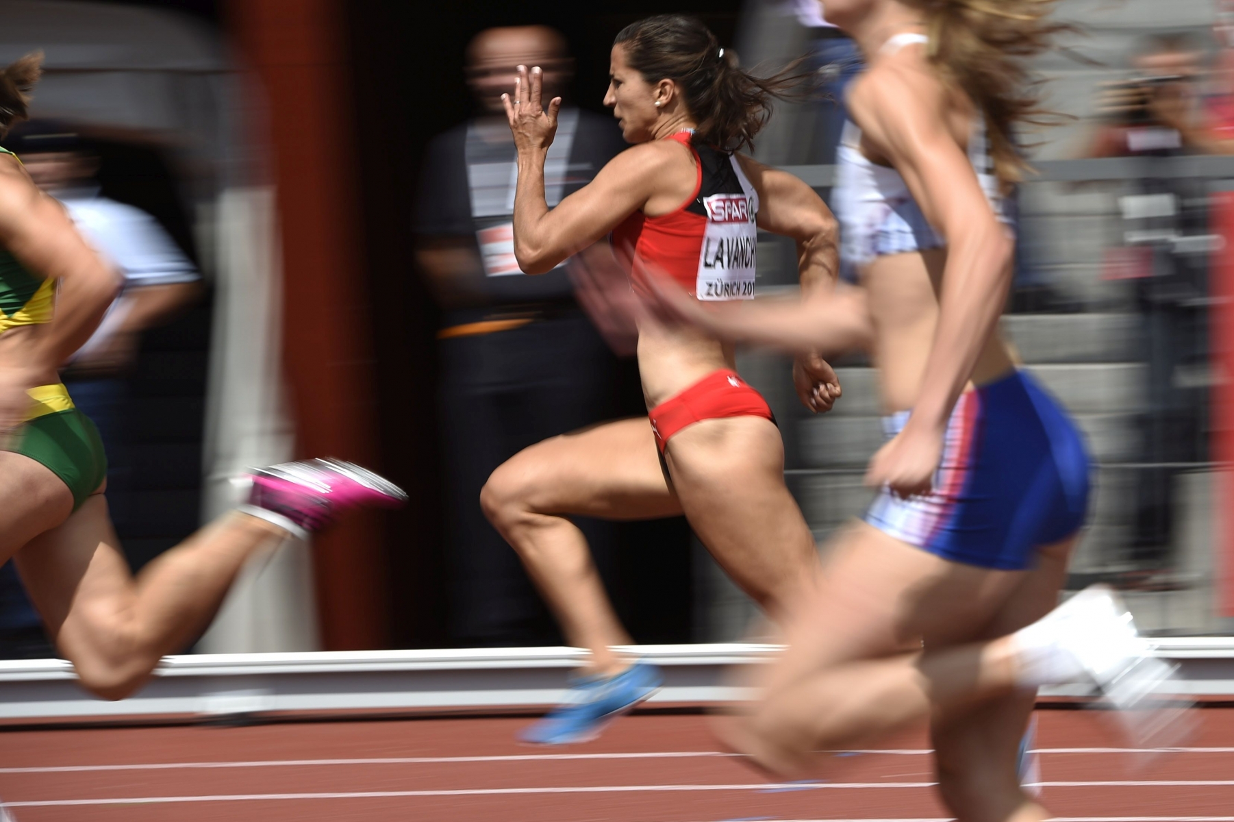 Marisa Lavanchy lors de son 100 m, ce mardi à Zurich.