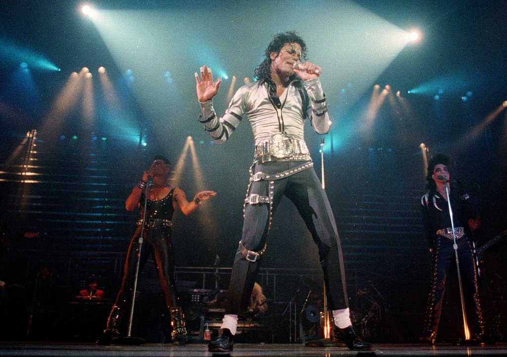 Michael Jackson lors de la tournée "Bad" en 1988.