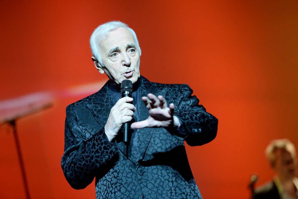 epa04275620 French singer Charles Aznavour performs during his concert in the Congress Hall at the Palace of Culture and Science in Warsaw, Poland, 23 June 2014.  EPA/JACEK TURCZYK POLAND OUT