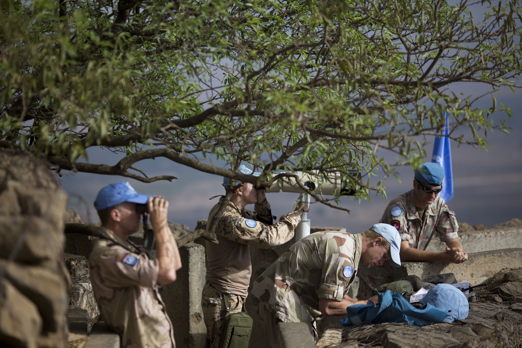 Les membres de la force des Nations unies chargée d'observer le désengagement n'a pas encore eu de contacts avec ses casques bleus.