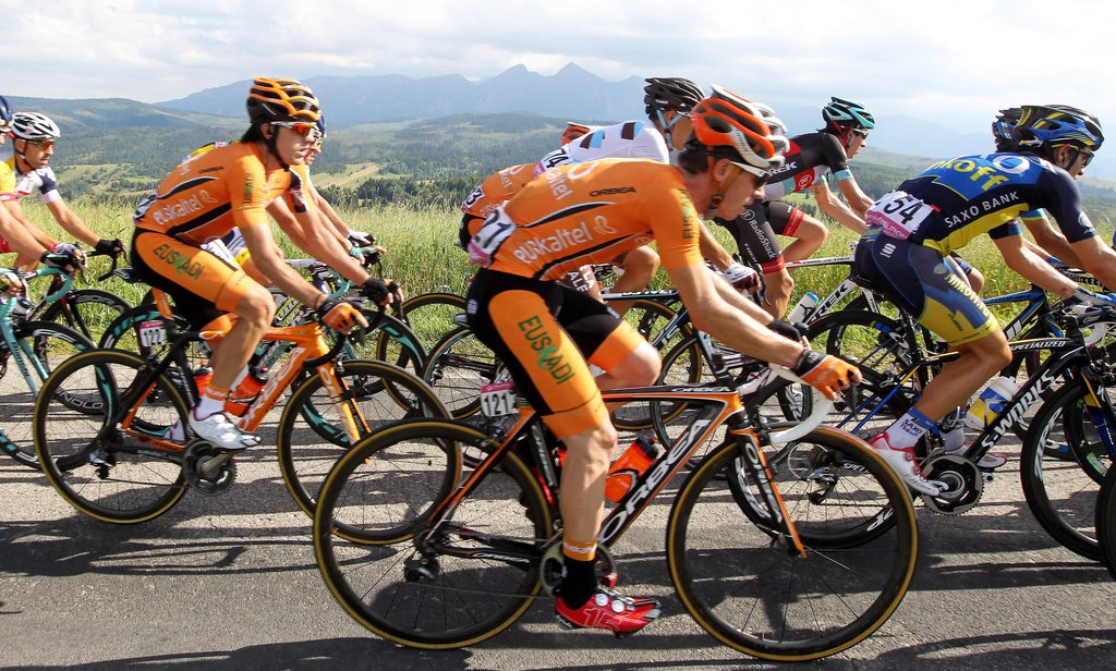 Ryder Hesjedal a soufflé la victoire au Schwytzois Oliver Zaugg (à droite, ici en Pologne) dans le final. lors de la 14e étape de la Vuelta. 