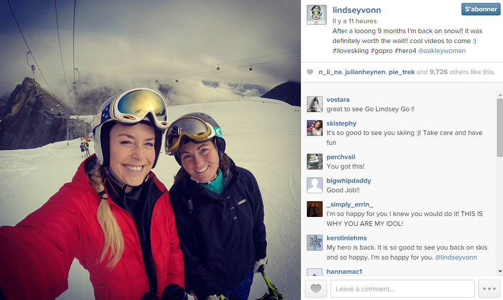 La skieuse Linsay Vonn a repris le chemin des pistes après neuf mois d'arrêt forcé.