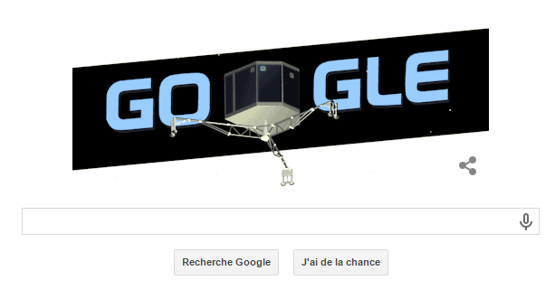 L'équipe de Google a réalisé un doodle en hommage au petit robot Philae jeudi matin.