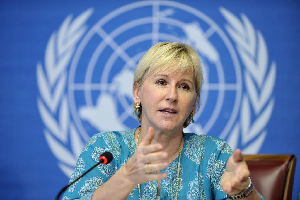 Margot Wallstroem, Special Representative of the Secretary-General (SRSG) on Sexual Violence in Conflict, speaks during a press conference about the SRSG. Wallstroem will share her assessment of the international response to sexual violence in conflict and post-conflict settings, including her recommendations on how to tackle rape as a tactic of war, at the European headquarters of the United Nations in Geneva, Switzerland, Friday, June 10, 2011. (KEYSTONE/Martial Trezzini)