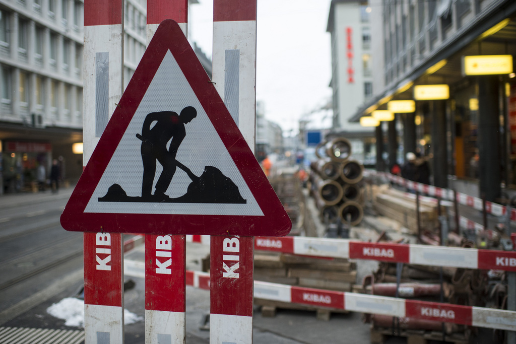 En Suisse alémanique, ici à Zurich, Unia a bloqué deux chantiers pour protester contre les conditions de travail difficiles.